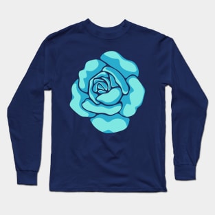 BIG ROSE Bright Turquoise Blue Flower - UnBlink Studio by Jackie Tahara Long Sleeve T-Shirt